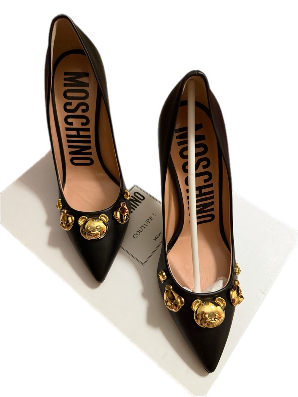 Moschino Black and Cream Couture Square Patch
